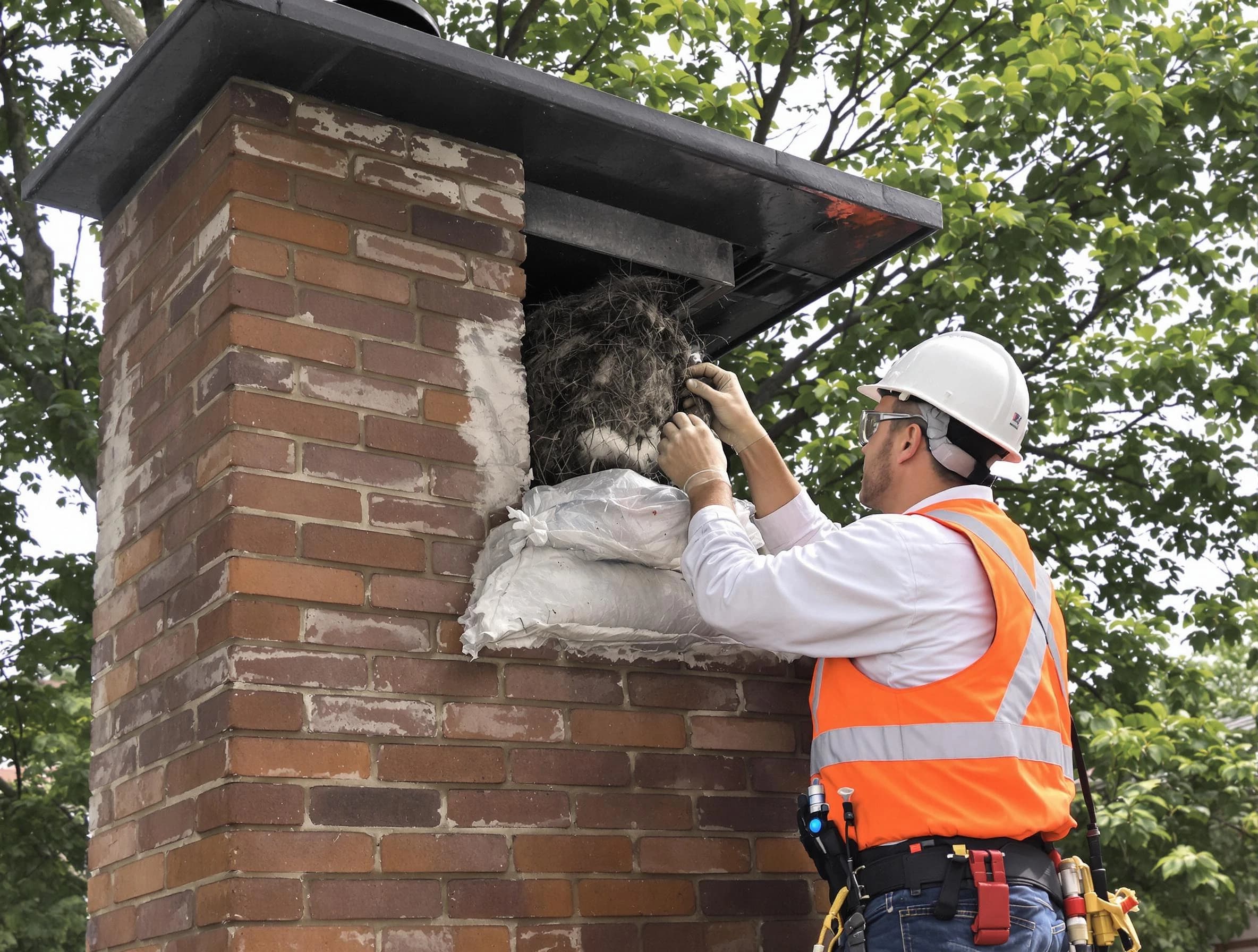 Humane removal of debris and animals by North Plainfield Chimney Sweep in North Plainfield, NJ