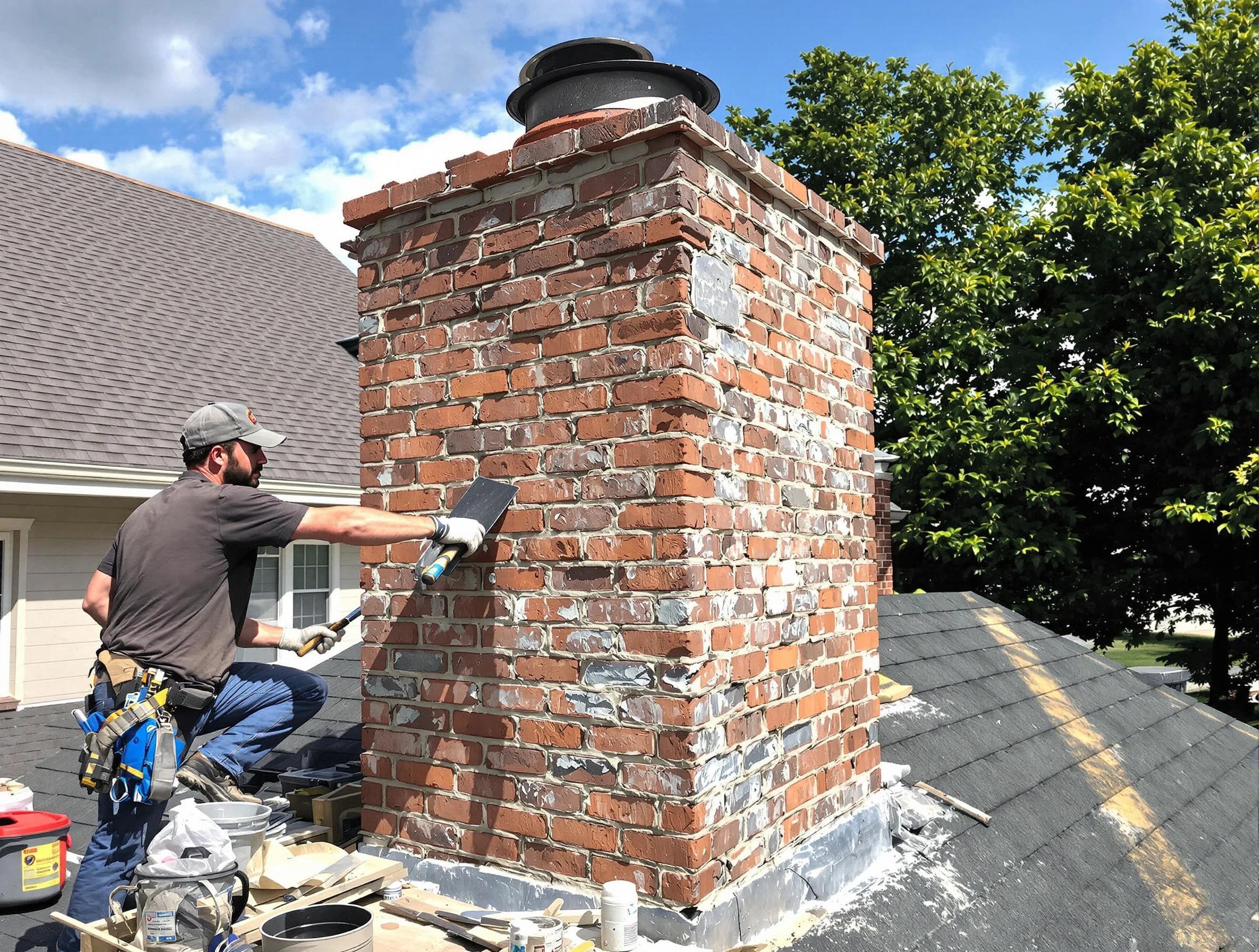 Completed chimney rebuild by North Plainfield Chimney Sweep in North Plainfield, NJ