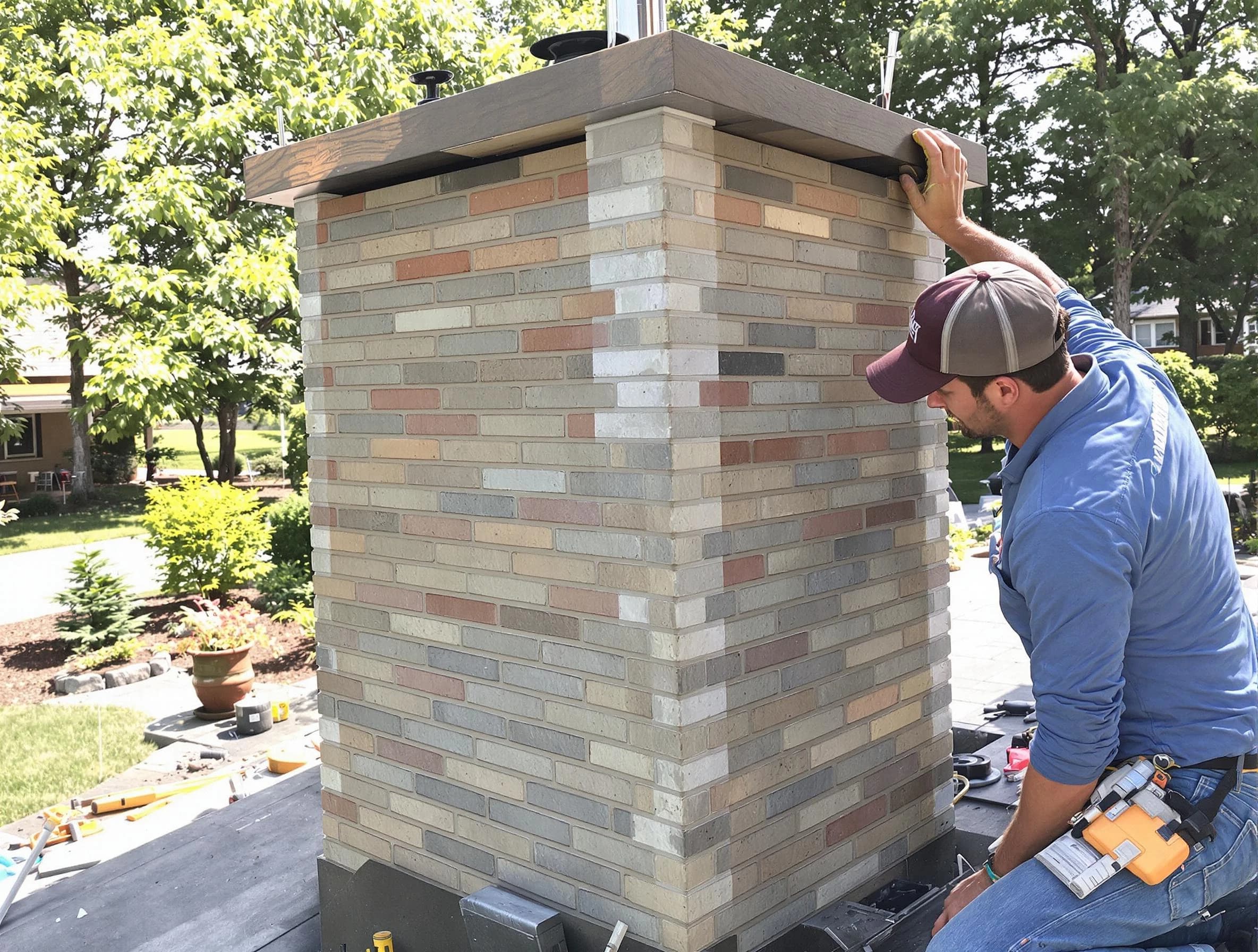 North Plainfield Chimney Sweep completing a modern chimney remodel in North Plainfield, NJ