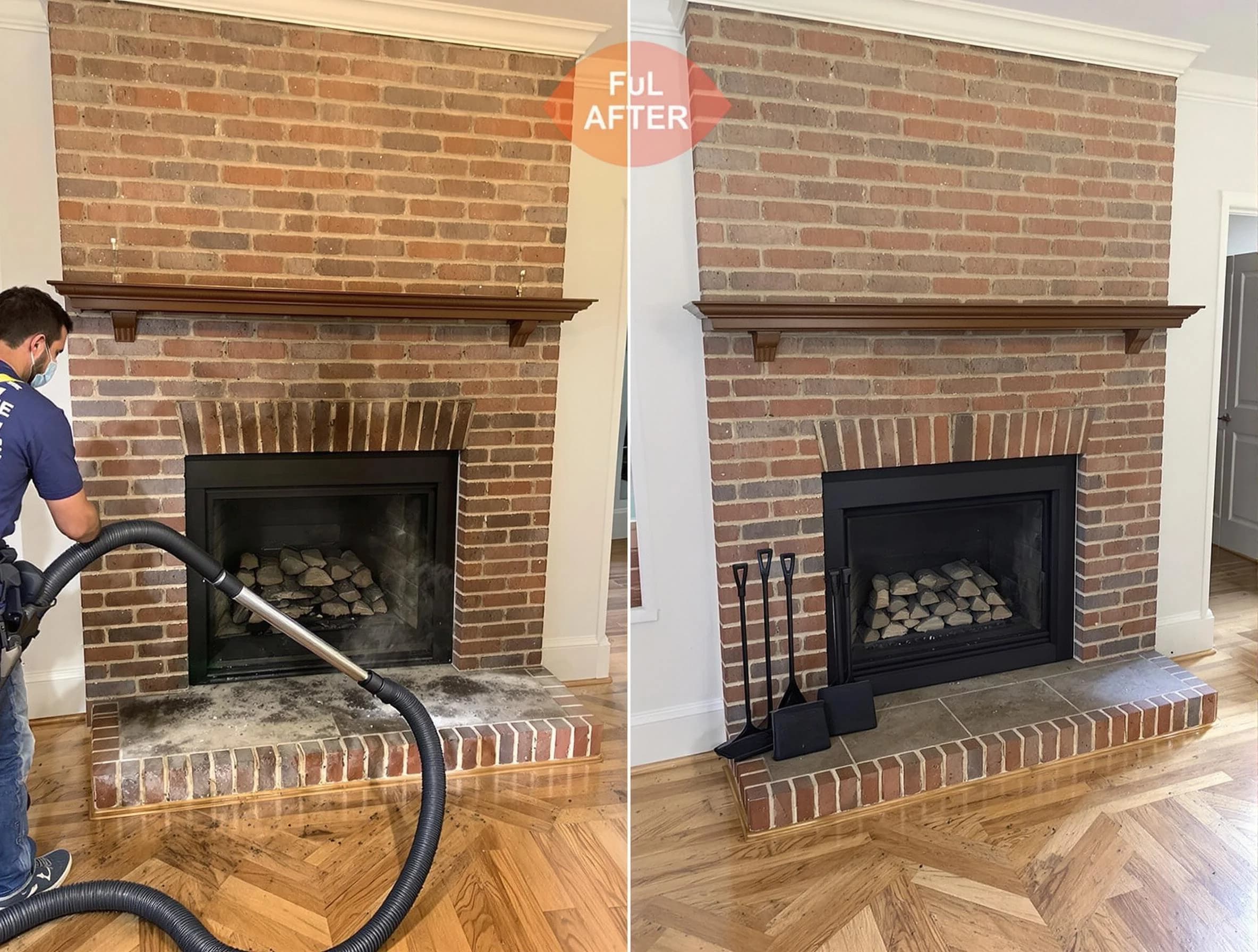 North Plainfield Chimney Sweep carefully sanitizing a fireplace in North Plainfield, NJ