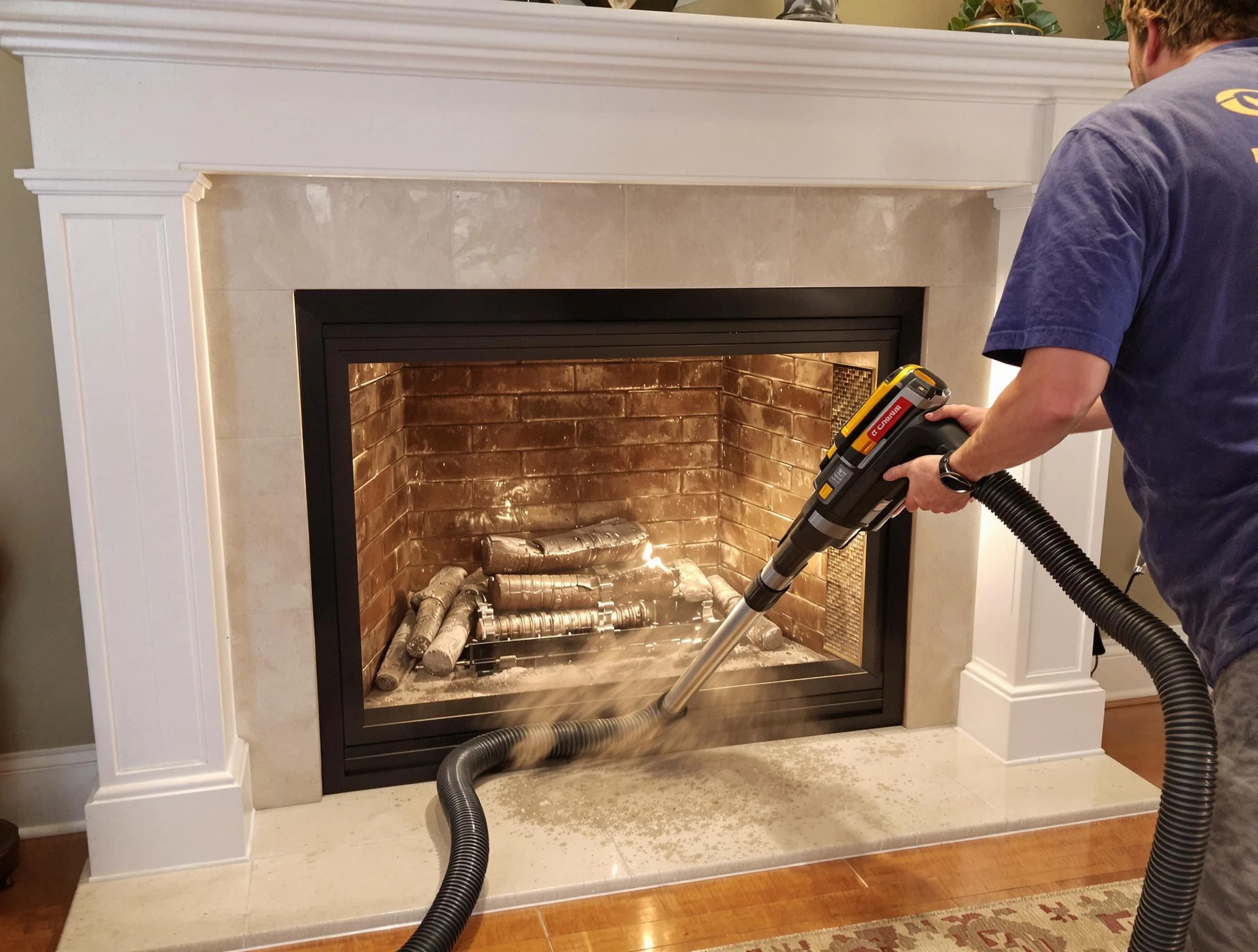 Fireplace cleaning performed by North Plainfield Chimney Sweep in North Plainfield, NJ