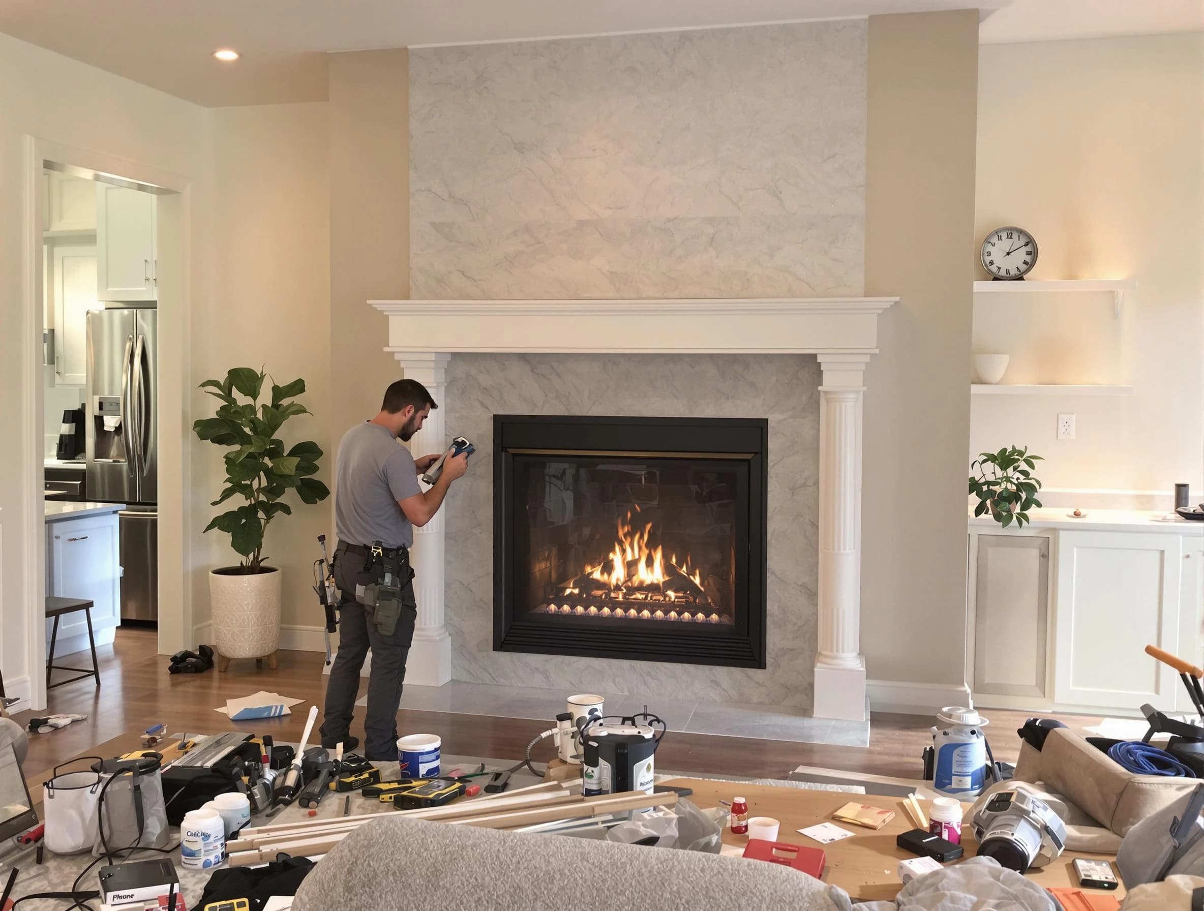 Newly installed fireplace by North Plainfield Chimney Sweep in North Plainfield, NJ